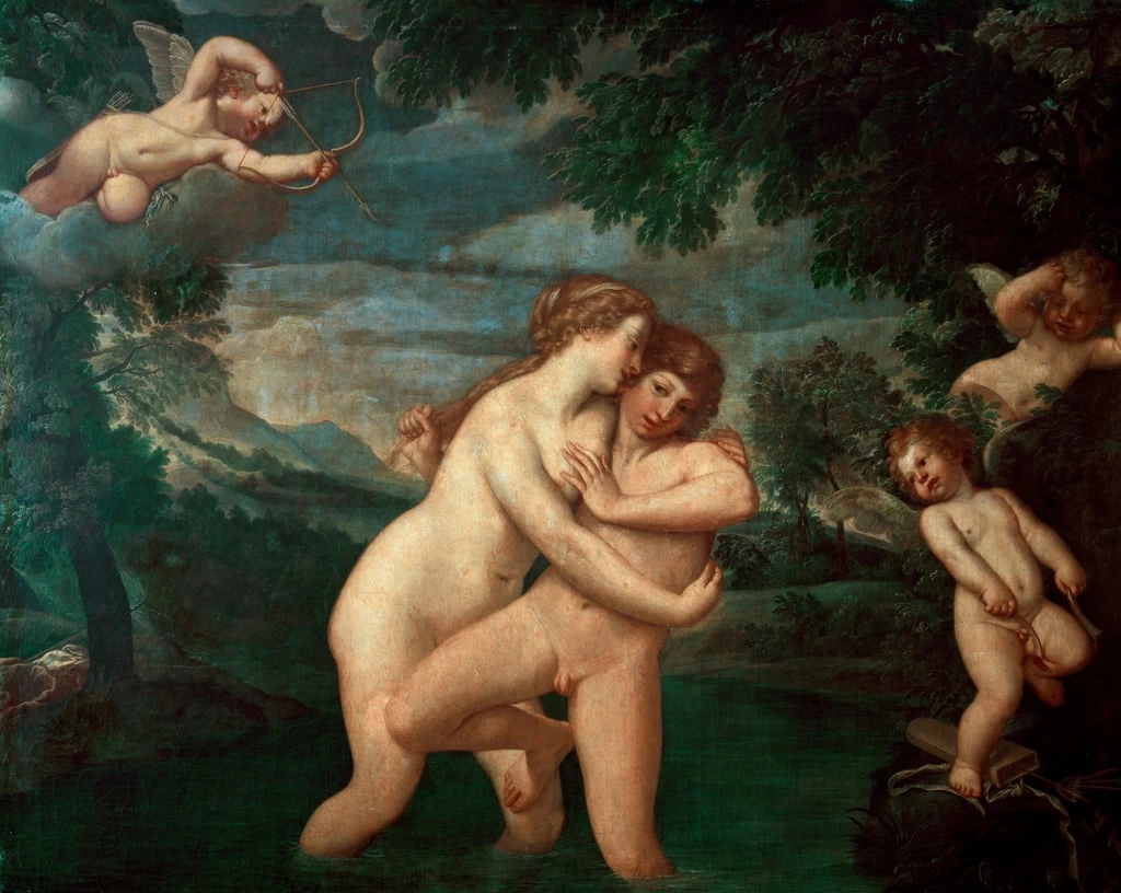 La ninfa Salmacis al bagno respinta da Ermafrodito - Galleria Sabauda, Torino